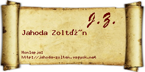 Jahoda Zoltán névjegykártya